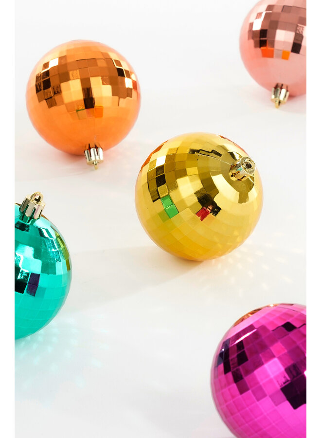Bal onbreekbaar goud groen roze oranje fuchsia 30 stuks