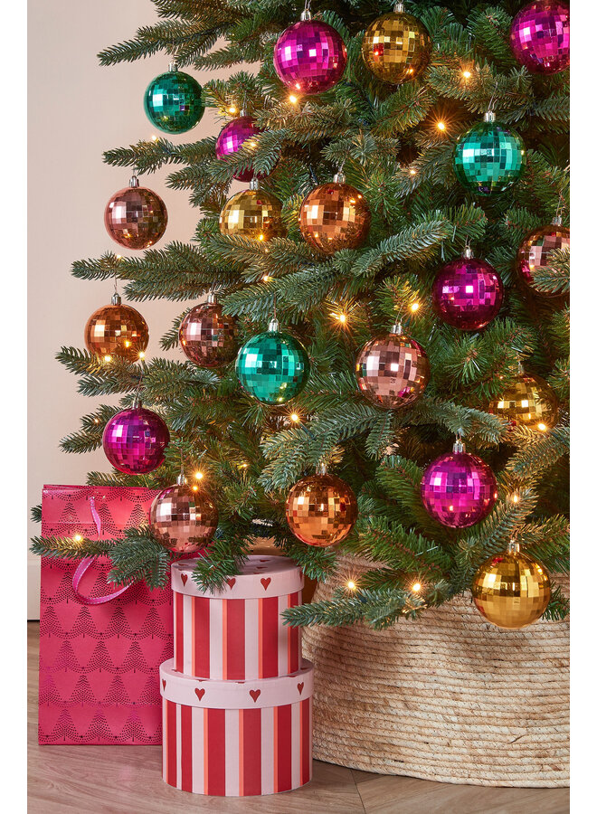 Bal onbreekbaar goud groen roze oranje fuchsia 30 stuks