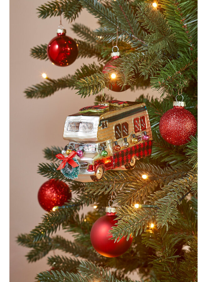 Ornament camper zilver