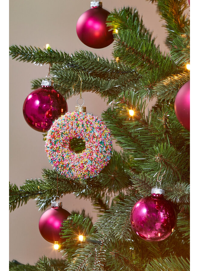 Disco ornament donut glas goud