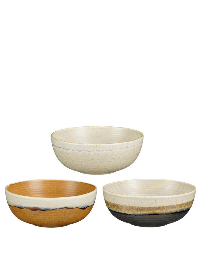 Ethan bowl terra off white black 3 assorted