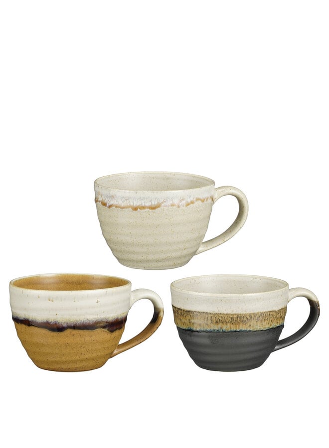 Ethan mug terra off white black 3 assorted