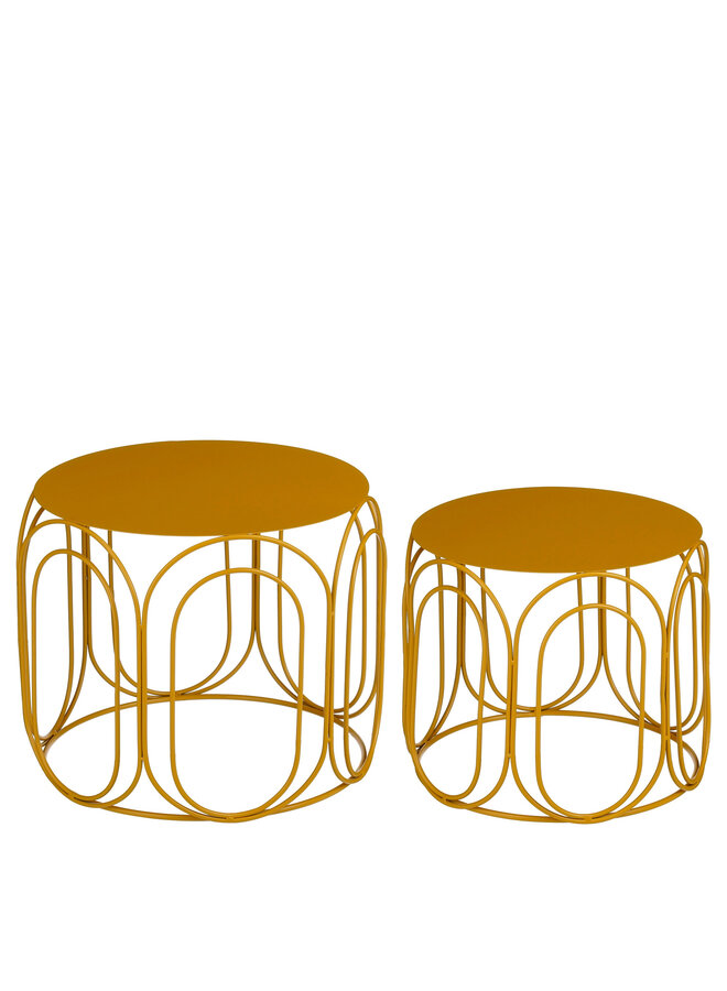 Vavio side table yellow set of 2