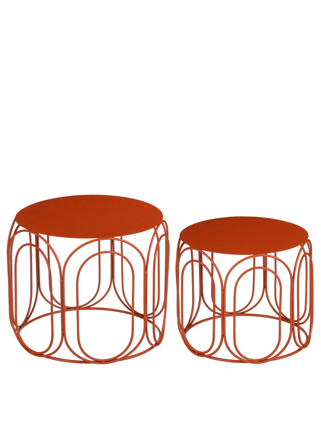 Vavio bijzettafel rood set van 2