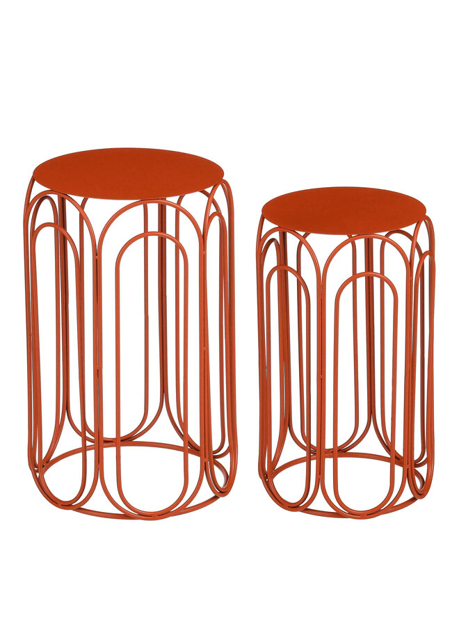 Vavio bijzettafel rood set van 2