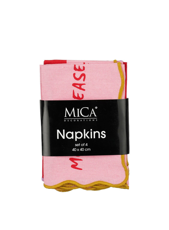Napkin stripes pink 4 pieces