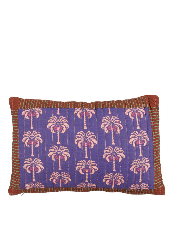 Kussen palmboom blauw