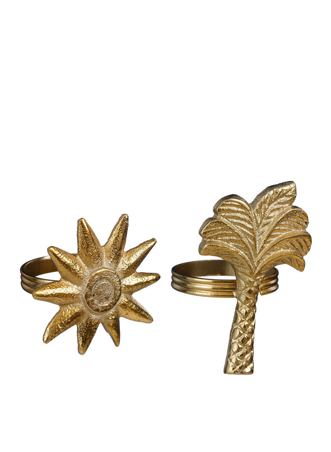 Napkin ring palm sun gold