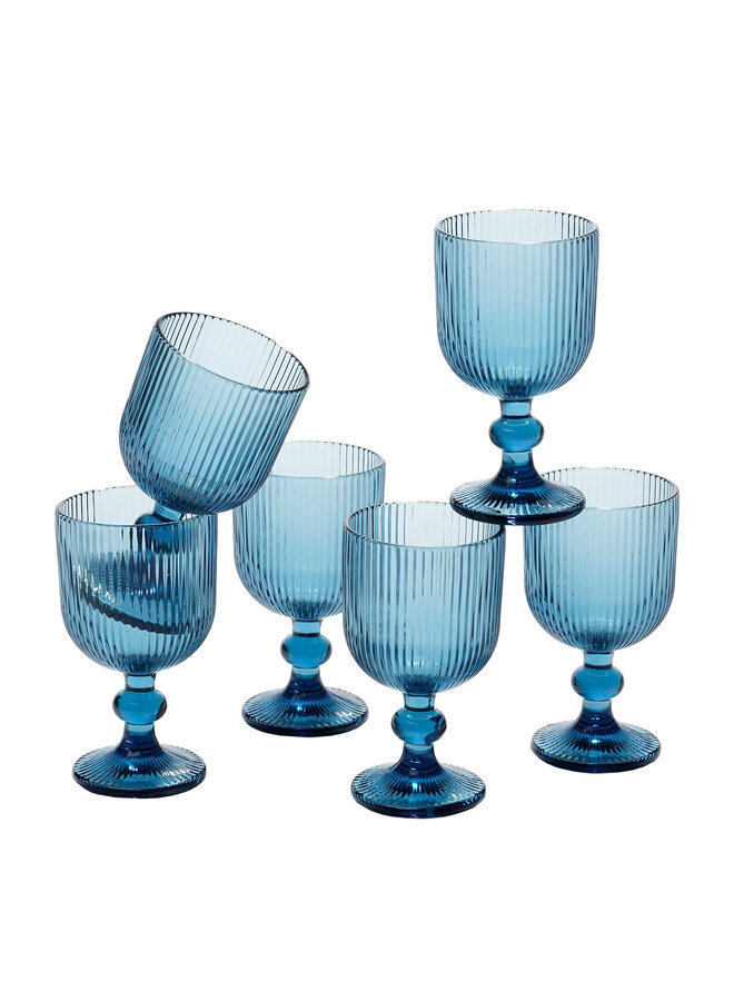 Merlot wijnglas blauw