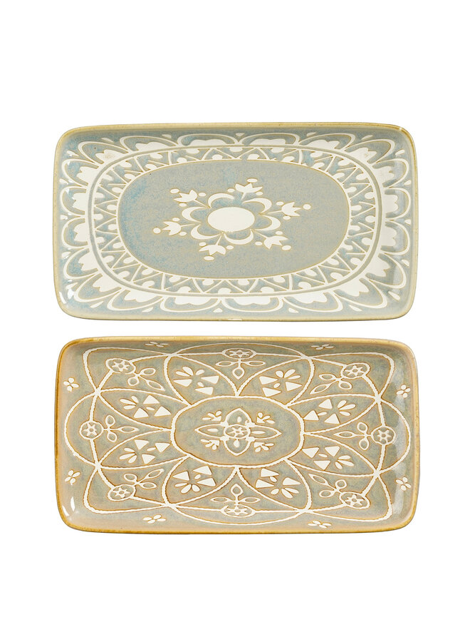 Isa plate l. grey l. green 2 assorted