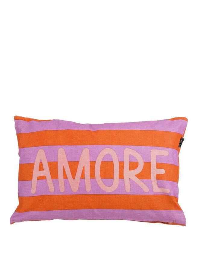 Kussen streep oranje AMORE