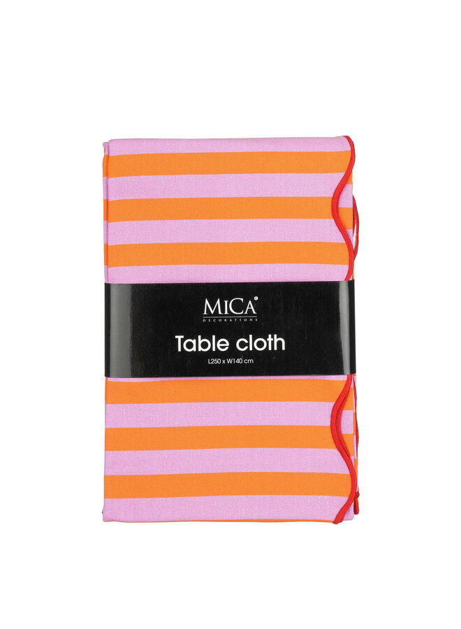 Table cloth stripes orange