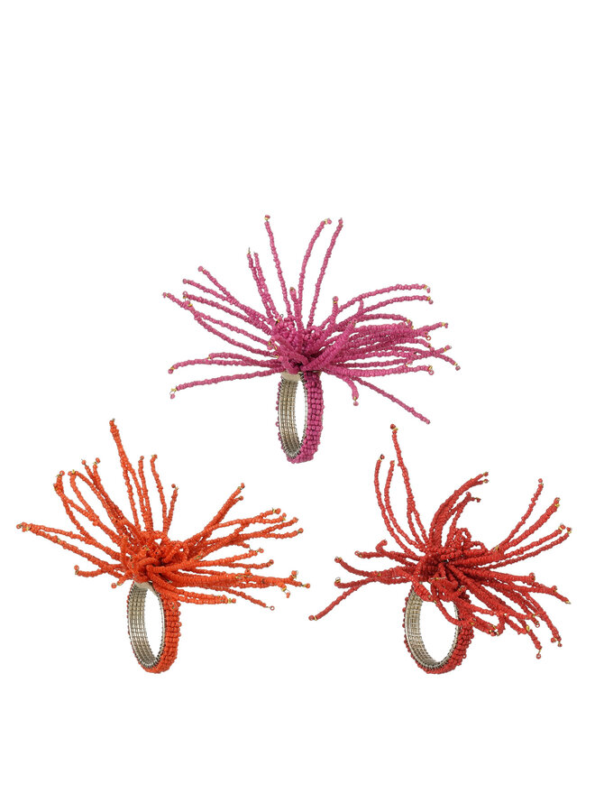 Napkinholder wire red orange pink 3 assorted