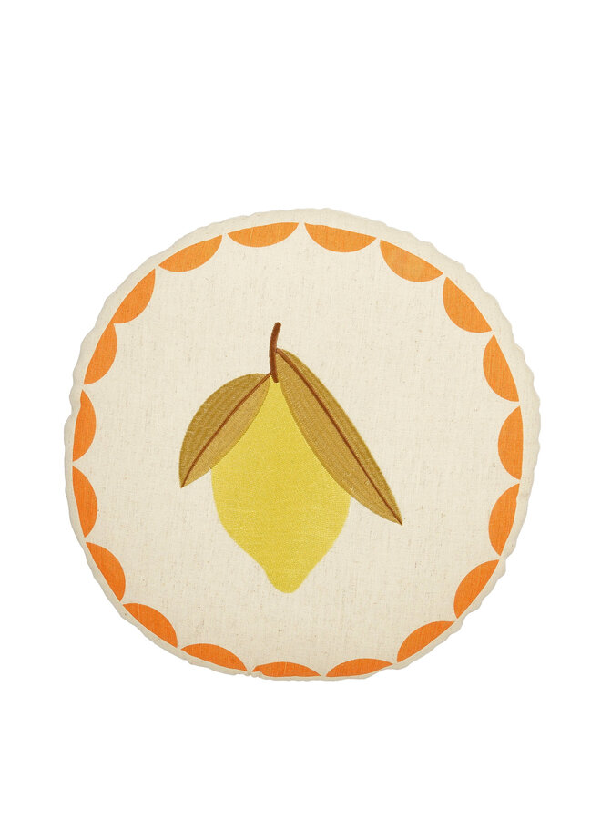 Cushion lemon off white