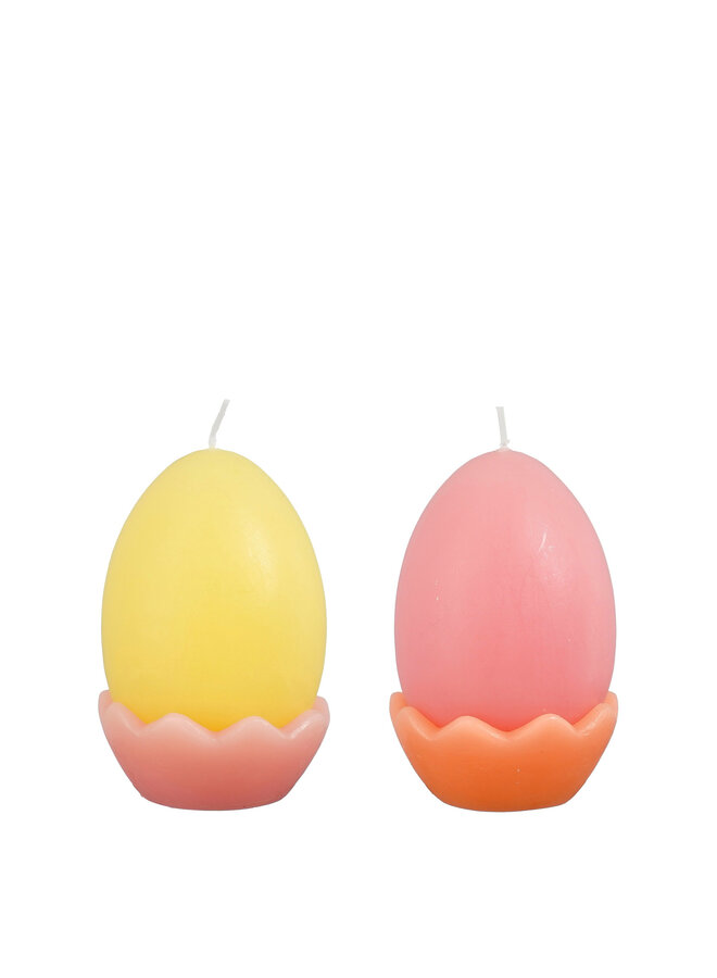 Candle egg pink yellow 2 assorted