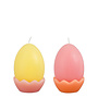 Candle egg pink yellow 2 assorted