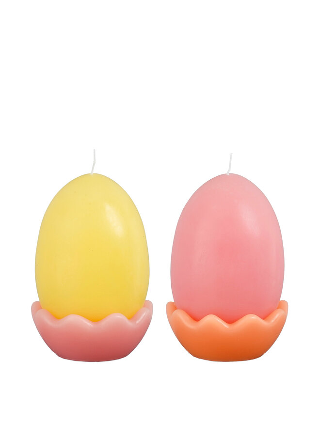 Candle egg pink yellow 2 assorted