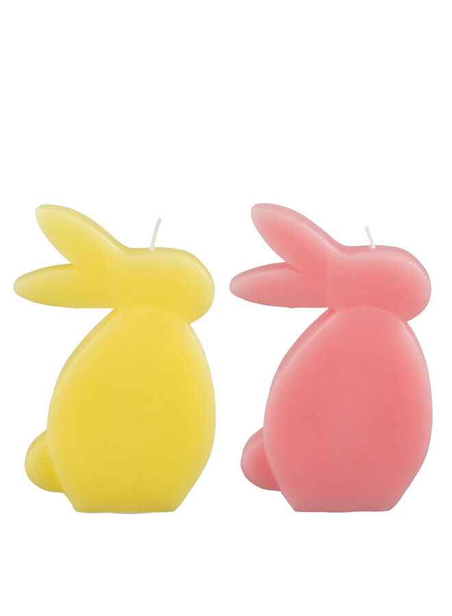 Kaars haas roze geel 2 assorti