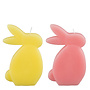 Candle bunny pink yellow 2 assorted