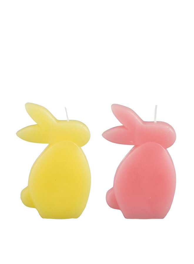 Kaars haas roze geel 2 assorti