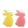 Candle bunny pink yellow 2 assorted