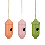 Birdhouse green pink orange 3 assorted