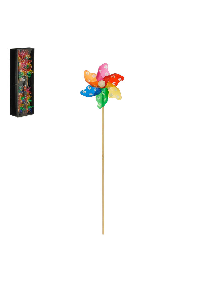 Garden stake deco windmill mix col. display FSC mix