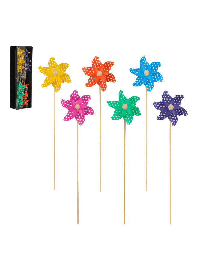 Garden stake deco windmill 6 ass. display FSC mix