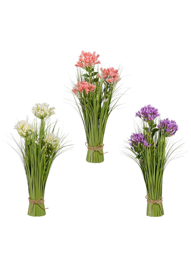 Bloem bundel wit roze paars 3 assorti