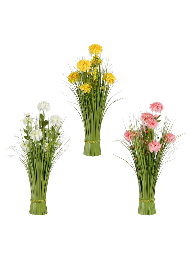 Flower bundle cream yellow pink 3 assorted