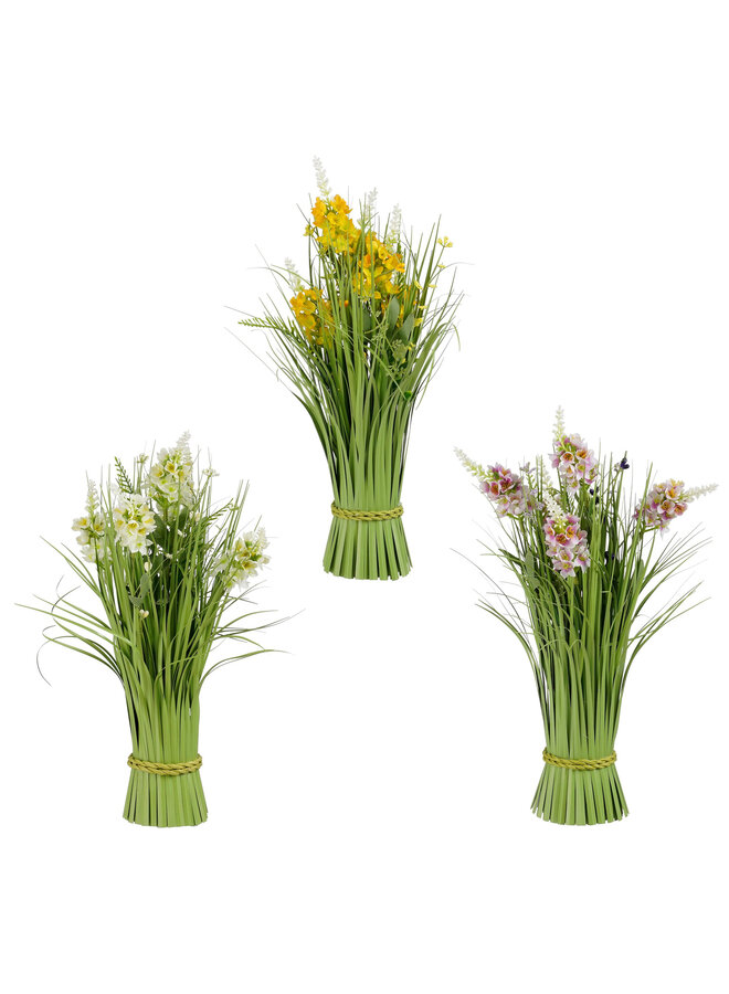 Flower bundle cream yellow lilac 3 assorted