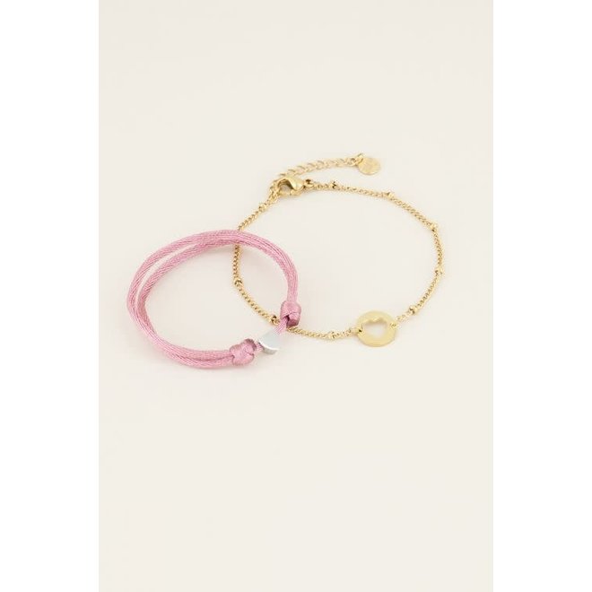 Moeder & dochter armband mini zilver/goudkleurig