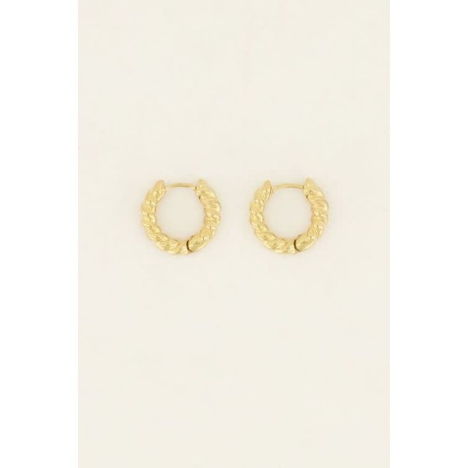 Oorring met gedraaid detail Goudkleurig
