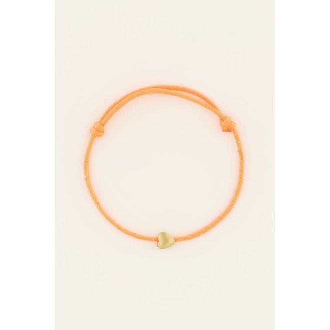 Mini armband oranje Goud