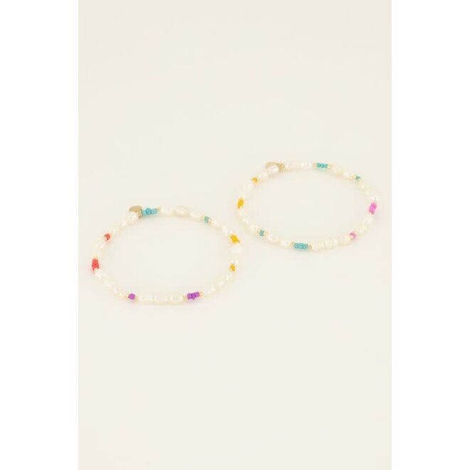 Sunchasers parel armbanden set met kraaltjes