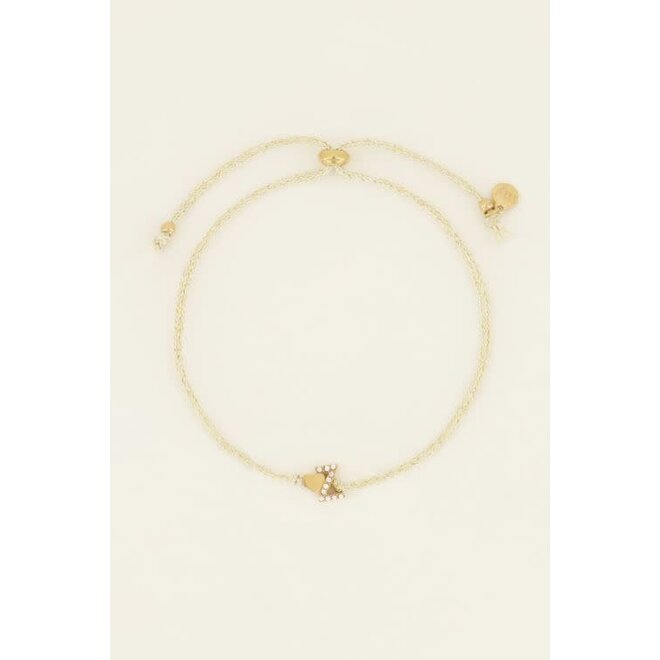 Beige initial armband Z