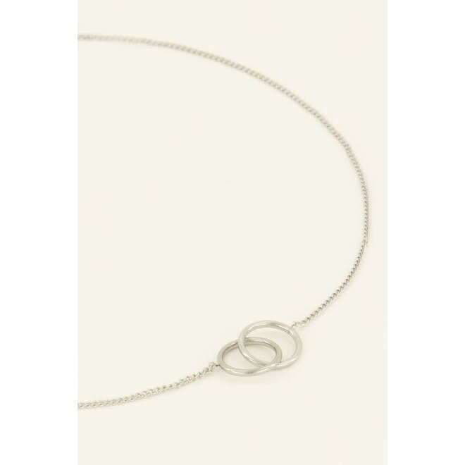 Forever connected ketting los Zilver