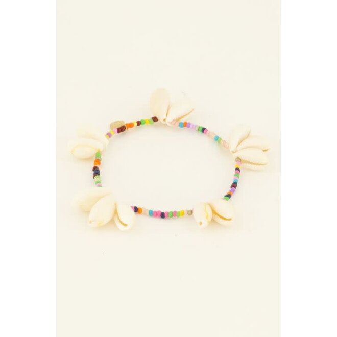 Sunchasers gouden armband met kraaltjes & schelpjes