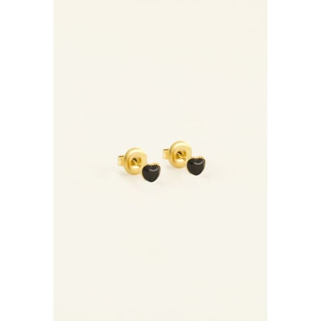 Zwarte studs hartjes