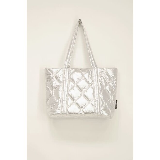 Metallic puffer shopper