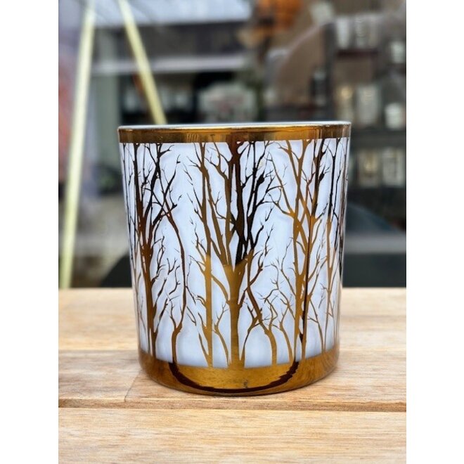 Votive gold frosted branches7x7x8cm