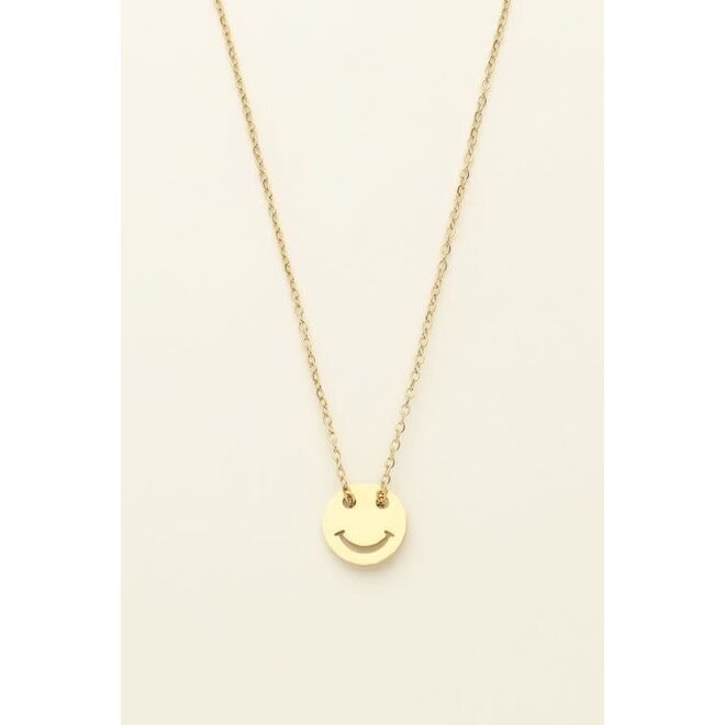 Ketting met smiley goudkleurig