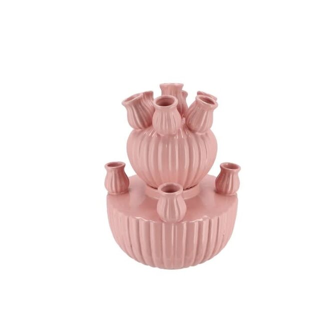 Amsterdam light pink tulip vase set 24x31cm