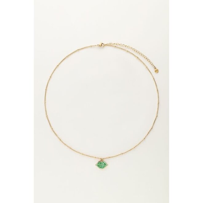 Candy ketting met groene très belle bedel