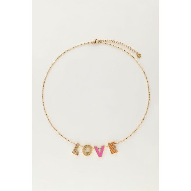 Candy ketting love roze