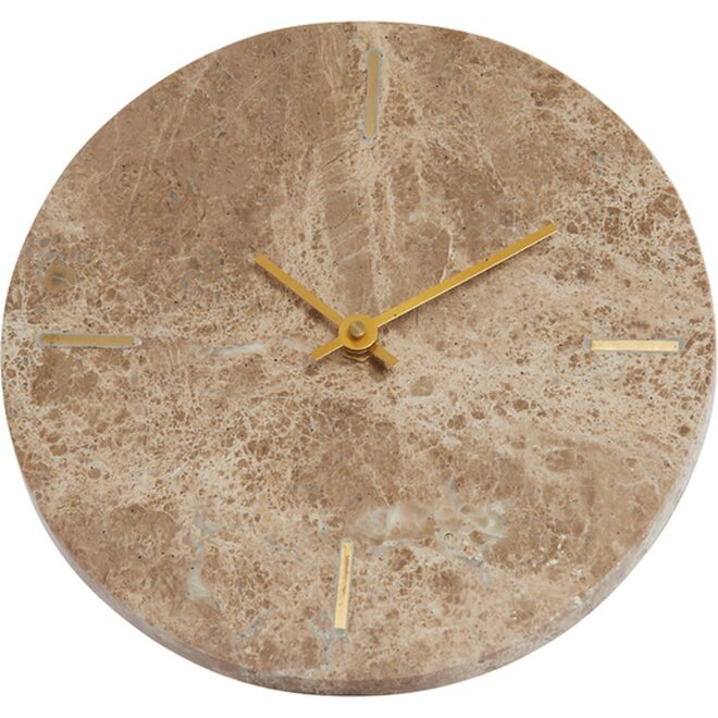 Klok Ø20 cm MORENO marmer bruin