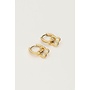 Oorringen met kleine klaver goudkleurig