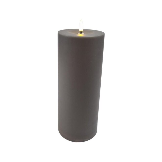 LED candle grey 10x25cm