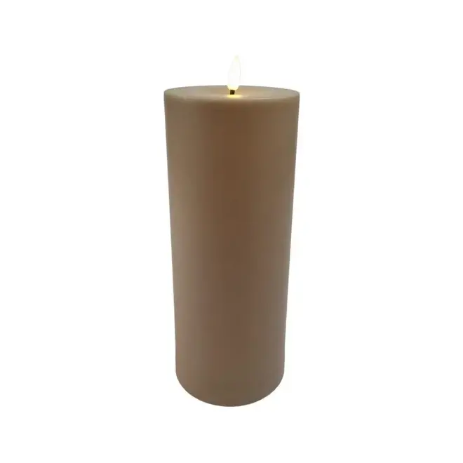 LED candle khaki 10x25cm