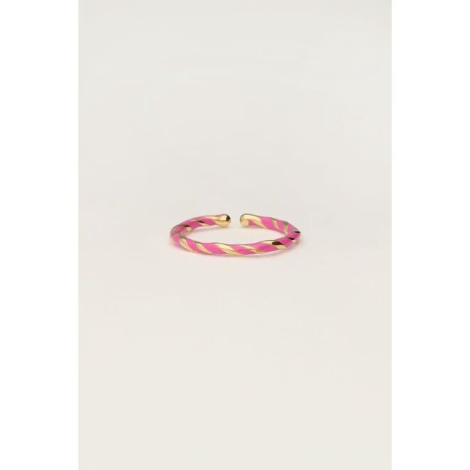 Gedraaide ring met roze goudkleurig